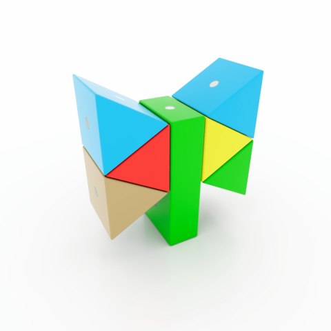 Drewniane klocki magnetyczne WABI 20 el. [76 ruchomych magnesów] Klocki.edu.pl