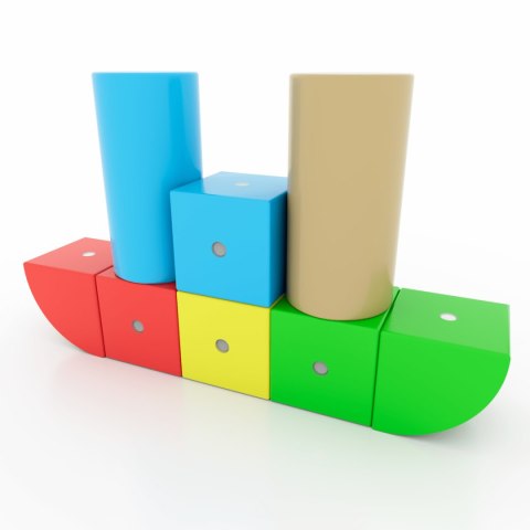 Drewniane klocki magnetyczne WABI 20 el. [76 ruchomych magnesów] Klocki.edu.pl