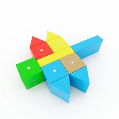 Drewniane klocki magnetyczne WABI 20 el. [76 ruchomych magnesów] Klocki.edu.pl