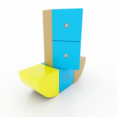 Drewniane klocki magnetyczne WABI 20 el. [76 ruchomych magnesów] Klocki.edu.pl