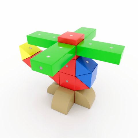 Drewniane klocki magnetyczne WABI 40 el. [152 ruchome magnesy] Klocki.edu.pl