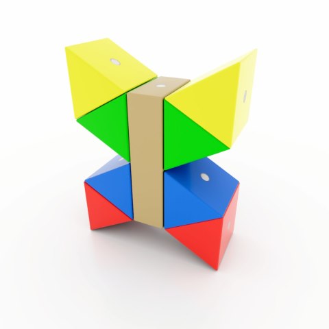 Drewniane klocki magnetyczne WABI 40 el. [152 ruchome magnesy] Klocki.edu.pl