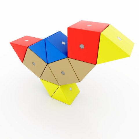 Drewniane klocki magnetyczne WABI 40 el. [152 ruchome magnesy] Klocki.edu.pl