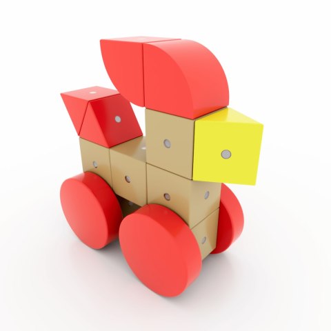 Drewniane klocki magnetyczne WABI 40 el. [152 ruchome magnesy] Klocki.edu.pl