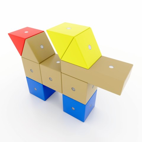 Drewniane klocki magnetyczne WABI 80 el. [304 ruchome magnesy] Klocki.edu.pl