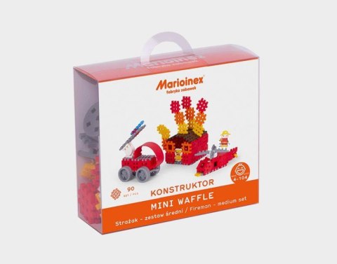 Klocki Mini Waffle Strażak zestaw średni 90 el. Marioinex Klocki Mini Waffle Strażak zestaw średni 90 el. Marioinex