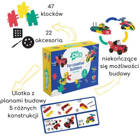 Clics Box 5w1 69 el. - Klocki konstrukcyjne Clics & Clicformers Clics Box 5w1 69 el. - Klocki konstrukcyjne Clics & Clicformers