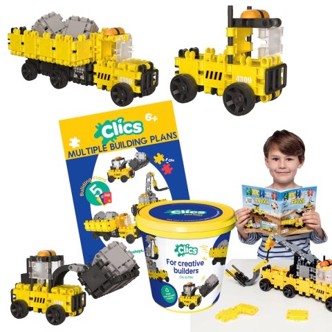 Clics Wiaderko 5w1 123 el. - Klocki konstrukcyjne - Maszyny budowlane Clics & Clicformers Clics Wiaderko 5w1 123 el. - Klocki konstrukcyjne - Maszyny budowlane Clics & Clicformers