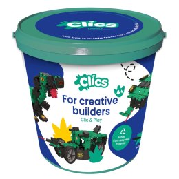 Clics Wiaderko 6w1 140 el. - Klocki konstrukcyjne - Dinozaury Clics & Clicformers