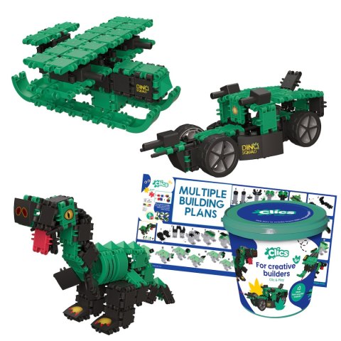 Clics Wiaderko 6w1 140 el. - Klocki konstrukcyjne - Dinozaury Clics & Clicformers Clics Wiaderko 6w1 140 el. - Klocki konstrukcyjne - Dinozaury Clics & Clicformers