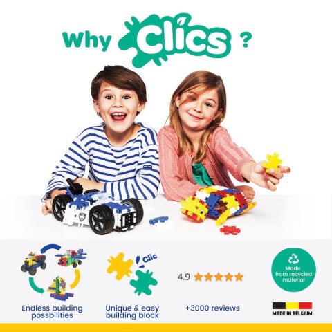 Clics Wiaderko 8w1 135 el. - Klocki konstrukcyjne - Policja Clics & Clicformers Clics Wiaderko 8w1 135 el. - Klocki konstrukcyjne - Policja Clics & Clicformers