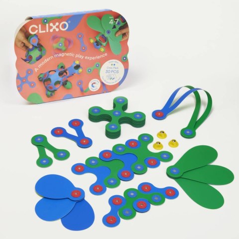 Klocki magnetyczne Clixo - Crew Pack - zielono - niebieski - 30 el. Clixo Klocki magnetyczne Clixo - Crew Pack - zielono - niebieski - 30 el. Clixo