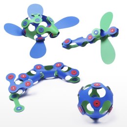 Klocki magnetyczne Clixo - Itsy Pack - zielono - niebieskie - 18 el. Clixo