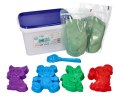 Zestaw - piasek kinetyczny ColorSand 2kg miętowy + foremki i łopatka Adam Toys