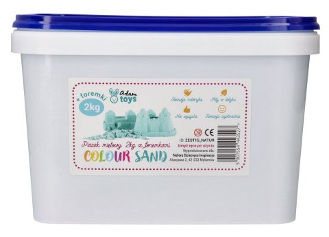 Zestaw - piasek kinetyczny ColorSand 2kg miętowy + foremki i łopatka Adam Toys Zestaw - piasek kinetyczny ColorSand 2kg miętowy + foremki i łopatka Adam Toys