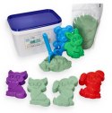 Zestaw - piasek kinetyczny ColorSand 2kg miętowy + foremki i łopatka Adam Toys