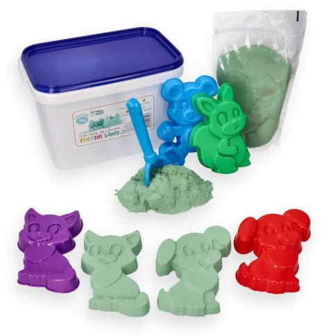 Zestaw - piasek kinetyczny ColorSand 2kg miętowy + foremki i łopatka Adam Toys Zestaw - piasek kinetyczny ColorSand 2kg miętowy + foremki i łopatka Adam Toys