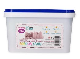 Zestaw - piasek kinetyczny ColourSand 2kg różowy + foremki i łopatka Adam Toys