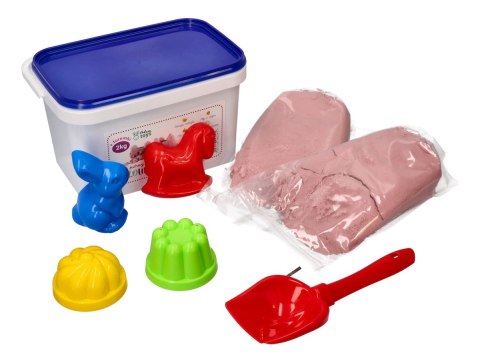 Zestaw - piasek kinetyczny ColourSand 2kg różowy + foremki i łopatka Adam Toys Zestaw - piasek kinetyczny ColourSand 2kg różowy + foremki i łopatka Adam Toys