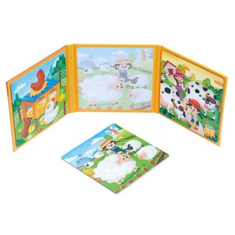 Magnetyczna książeczka puzzle 3w1 - Farma Bino Magnetyczna książeczka puzzle 3w1 - Farma Bino