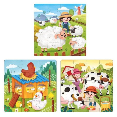 Magnetyczna książeczka puzzle 3w1 - Farma Bino Magnetyczna książeczka puzzle 3w1 - Farma Bino