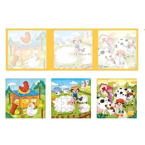 Magnetyczna książeczka puzzle 3w1 - Farma Bino Magnetyczna książeczka puzzle 3w1 - Farma Bino