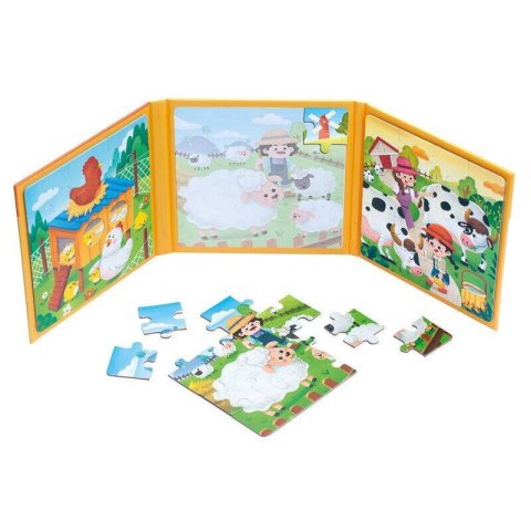 Magnetyczna książeczka puzzle 3w1 - Farma Bino Magnetyczna książeczka puzzle 3w1 - Farma Bino