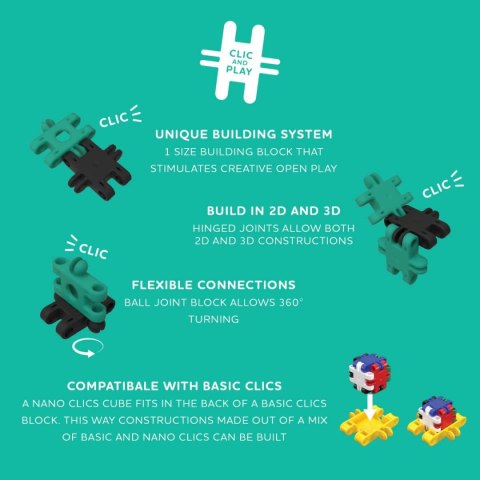 Nano Clics - Kreatywni Budowniczowie - 125 el. Clics & Clicformers Nano Clics - Kreatywni Budowniczowie - 125 el. Clics & Clicformers