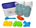 Zestaw - piasek kinetyczny ColourSand 2kg niebieski + foremki i łopatka Adam Toys
