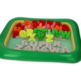 Zestaw - piasek kinetyczny NaturSand 3kg - beżowy + foremki i piaskownica Adam Toys