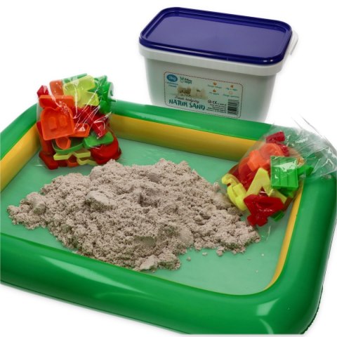Zestaw - piasek kinetyczny NaturSand 3kg - beżowy + foremki i piaskownica Adam Toys Zestaw - piasek kinetyczny NaturSand 3kg - beżowy + foremki i piaskownica Adam Toys