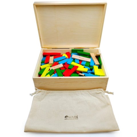Klocki drewniane WABI Planks Edu Box [8+12 cm] - 200 szt. Wabi