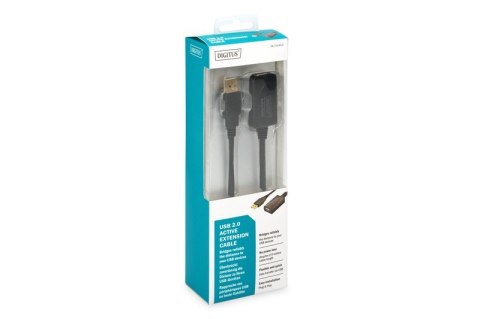 Przedłużacz/Extender USB 2.0 HighSpeed Typ USB A/USB A M/Ż aktywny, czarny 5m Przedłużacz/Extender USB 2.0 HighSpeed Typ USB A/USB A M/Ż aktywny, czarny 5m