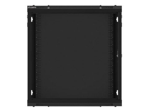 Szafa instalacyjna wisząca 19 12U 600X450mm czarna (drzwi szklane) Szafa instalacyjna wisząca 19 12U 600X450mm czarna (drzwi szklane)