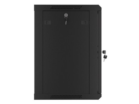Szafa instalacyjna wisząca 19 12U 600X450mm czarna (drzwi szklane) Szafa instalacyjna wisząca 19 12U 600X450mm czarna (drzwi szklane)