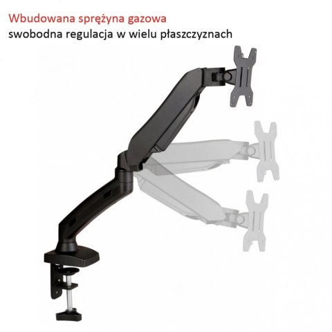Uchwyt biurkowy na sprężynie gazowej do 1 monitora LCD/LED 13-27" L-11GD Uchwyt biurkowy na sprężynie gazowej do 1 monitora LCD/LED 13-27" L-11GD