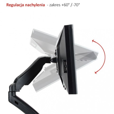 Uchwyt biurkowy na sprężynie gazowej do 1 monitora LCD/LED 13-27" L-11GD Uchwyt biurkowy na sprężynie gazowej do 1 monitora LCD/LED 13-27" L-11GD