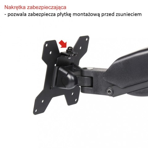 Uchwyt biurkowy na sprężynie gazowej do 1 monitora LCD/LED 13-27" L-11GD Uchwyt biurkowy na sprężynie gazowej do 1 monitora LCD/LED 13-27" L-11GD