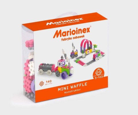 Klocki Mini Waffle Konstruktor 140 el. [Różowy] Marioinex