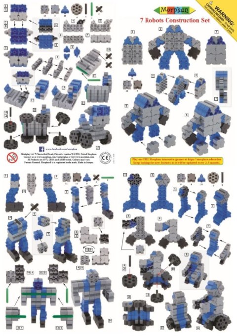 Morphun 7 Robotów 80 el. - Klocki konstrukcyjne Morphun Morphun 7 Robotów 80 el. - Klocki konstrukcyjne Morphun