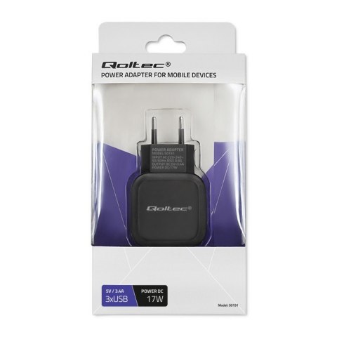 Ładowarka sieciowa 17W | 5V | 3.4A | 3xUSB Ładowarka sieciowa 17W | 5V | 3.4A | 3xUSB