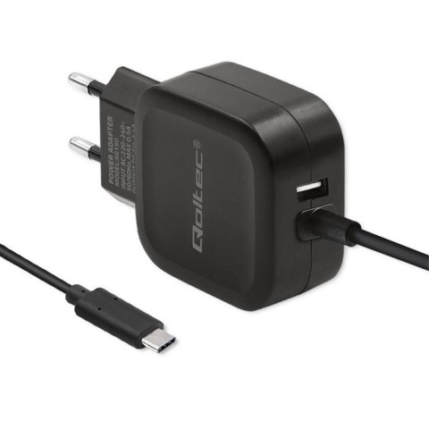 Ładowarka sieciowa 17W | 5V | 3.4A | USB + USB typ C Ładowarka sieciowa 17W | 5V | 3.4A | USB + USB typ C