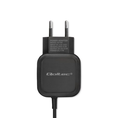 Ładowarka sieciowa 17W | 5V | 3.4A | USB + USB typ C Ładowarka sieciowa 17W | 5V | 3.4A | USB + USB typ C