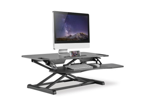 Ergonomiczna nakładka na biurko, powierzchnia robocza: 950x615x106-460mm, regulowana, czarna Ergonomiczna nakładka na biurko, powierzchnia robocza: 950x615x106-460mm, regulowana, czarna