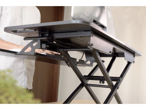 Ergonomiczna nakładka na biurko, powierzchnia robocza: 950x615x106-460mm, regulowana, czarna Ergonomiczna nakładka na biurko, powierzchnia robocza: 950x615x106-460mm, regulowana, czarna