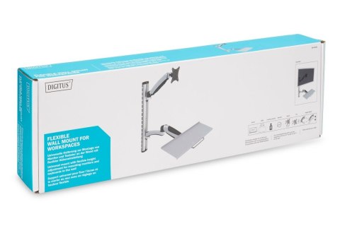 Ramię naścienne pojedyncze, 1xLCD + klawiatura, max. 27", max. 8kg, uchylno-obrotowe 360° (PIVOT) Ramię naścienne pojedyncze, 1xLCD + klawiatura, max. 27", max. 8kg, uchylno-obrotowe 360° (PIVOT)