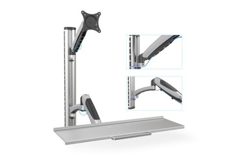 Ramię naścienne pojedyncze, 1xLCD + klawiatura, max. 27", max. 8kg, uchylno-obrotowe 360° (PIVOT) Ramię naścienne pojedyncze, 1xLCD + klawiatura, max. 27", max. 8kg, uchylno-obrotowe 360° (PIVOT)