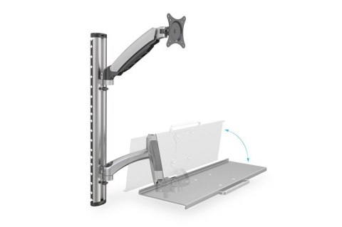 Ramię naścienne pojedyncze, 1xLCD + klawiatura, max. 27", max. 8kg, uchylno-obrotowe 360° (PIVOT) Ramię naścienne pojedyncze, 1xLCD + klawiatura, max. 27", max. 8kg, uchylno-obrotowe 360° (PIVOT)