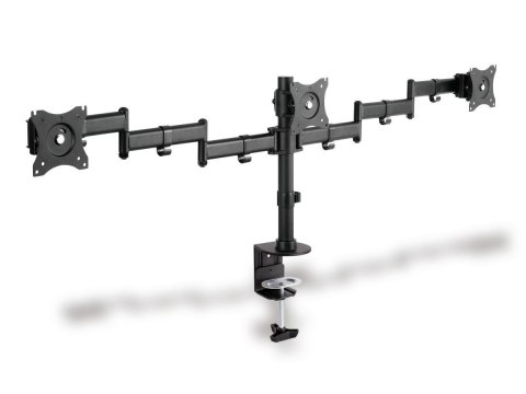 Stojak biurkowy potrójny z zaciskiem, 3xLCD, max. 27, max. obciążenie 8kg, uchylno-obrotowy 360 Stojak biurkowy potrójny z zaciskiem, 3xLCD, max. 27, max. obciążenie 8kg, uchylno-obrotowy 360