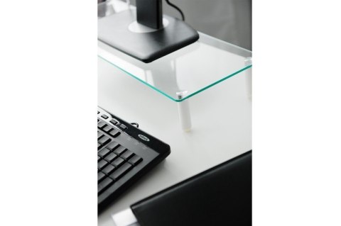 Szklana podstawa dla monitora, powierzchnia robocza: 56x21cm, max. obciążenie: 20kg Szklana podstawa dla monitora, powierzchnia robocza: 56x21cm, max. obciążenie: 20kg